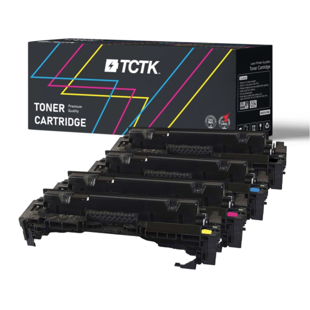 Multipack (4) Toners CMYK (Cyaan/Magenta/Geel/Zwart) Compatibel met HP Color Laserjet Canon LBP - Vervangt 410X (CF411X) / CRG-046H (1253C002)